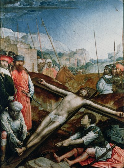 Cristo innalzato sulla croce, 1496-1504 da Juan de Flandes